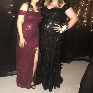 Size 18 Full Black Sequin Prom Dress